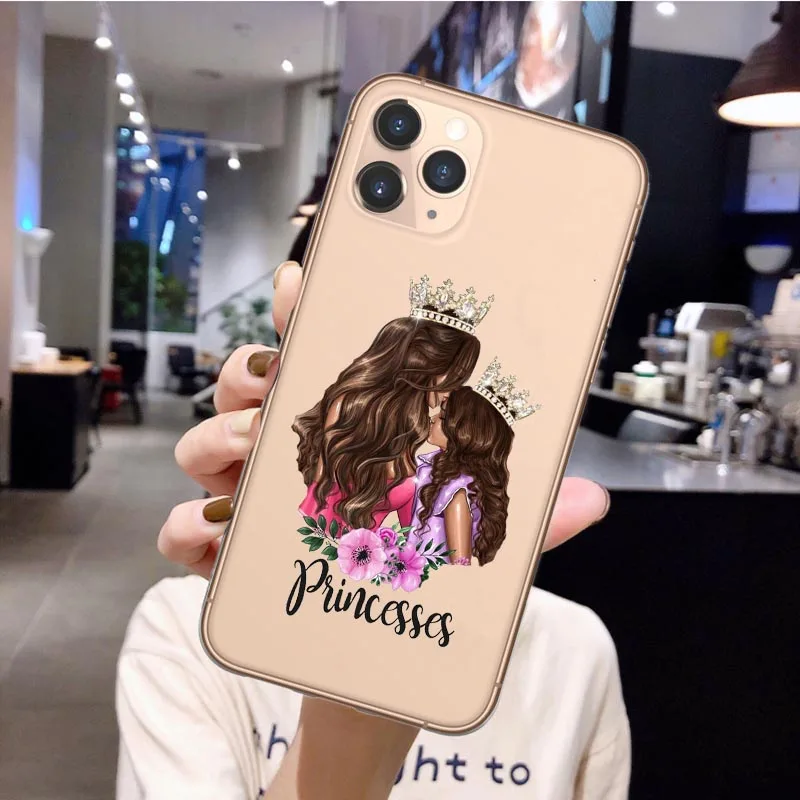 Чехол для iPhone 11 SE 6S 7 8 Plus X XR XS Max силиконовый черный чехол девочек малышей женщин