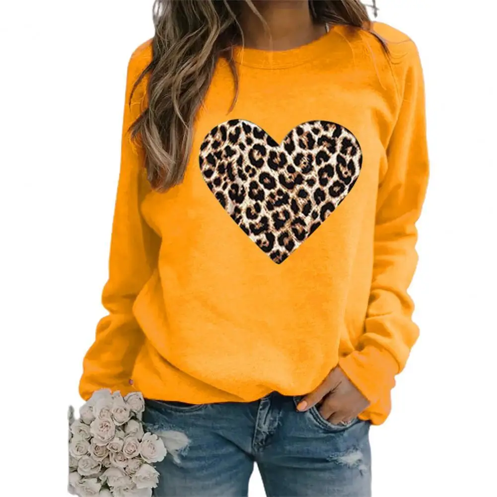 

Loose Women Sweatshirts Cotton Blend Heart Printing O-Neck Long Sleeve Autumn Winter Warm Casual Ladies Sweatshirt