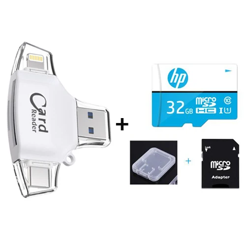 Supersonic 4 в 1 Micro SD кард-ридер для iPhone iPad/Android/Macbook tf карта адаптер с Micro usb type C игровая камера просмотра - Цвет: white n 32GB TF