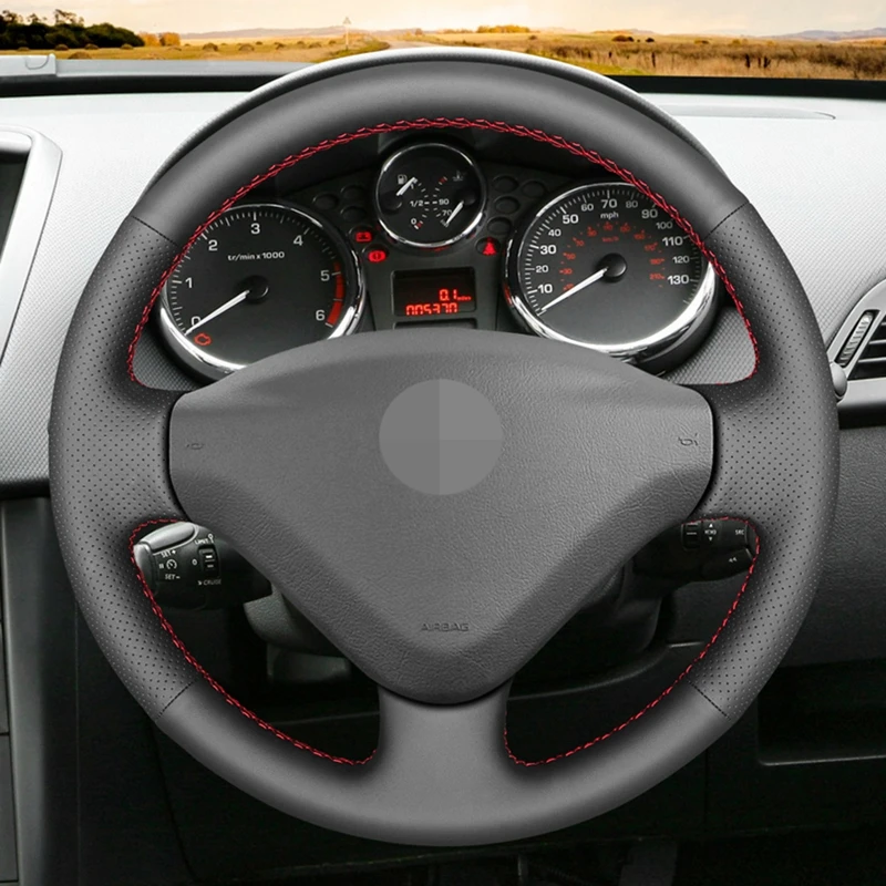 diy artificia leather car steering wheel cover for peugeot 207 2006 2014 fiat scudo 2010 2016 expert 2008 2016 partner 2009 2018 free global shipping