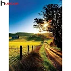 Алмазная живопись Huacan, полный природный пейзаж, домашняя фотография, дерево, закат, пейзаж, вышивка, алмазная живопись