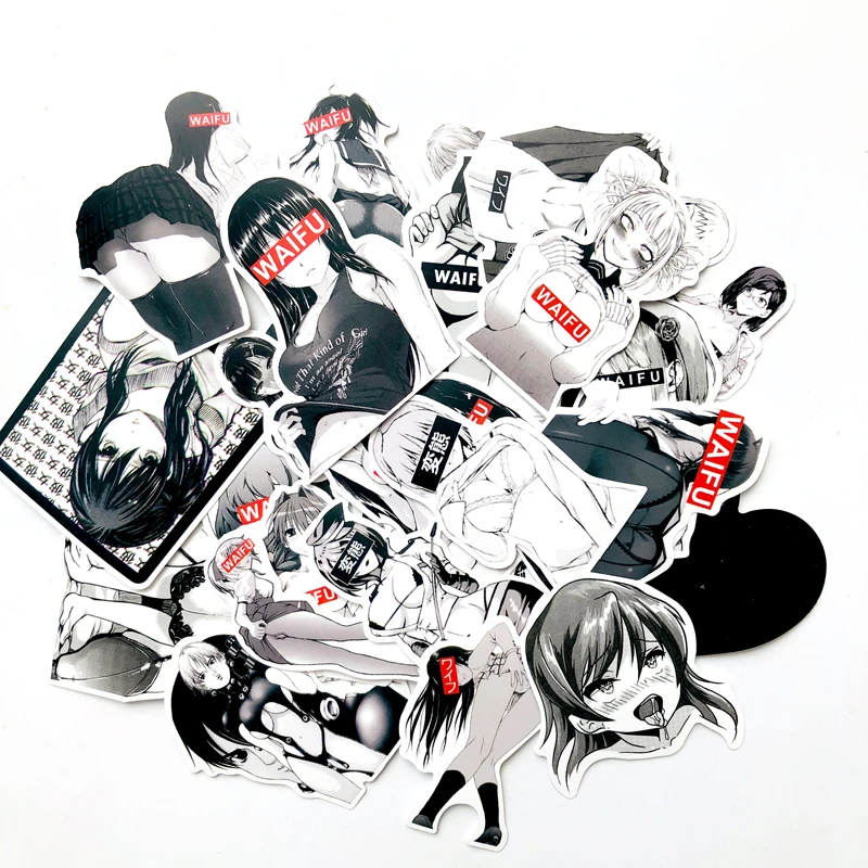 30 шт. аниме наклейки Waifu для чемодана ноутбука автомобиля грузовика Hentai