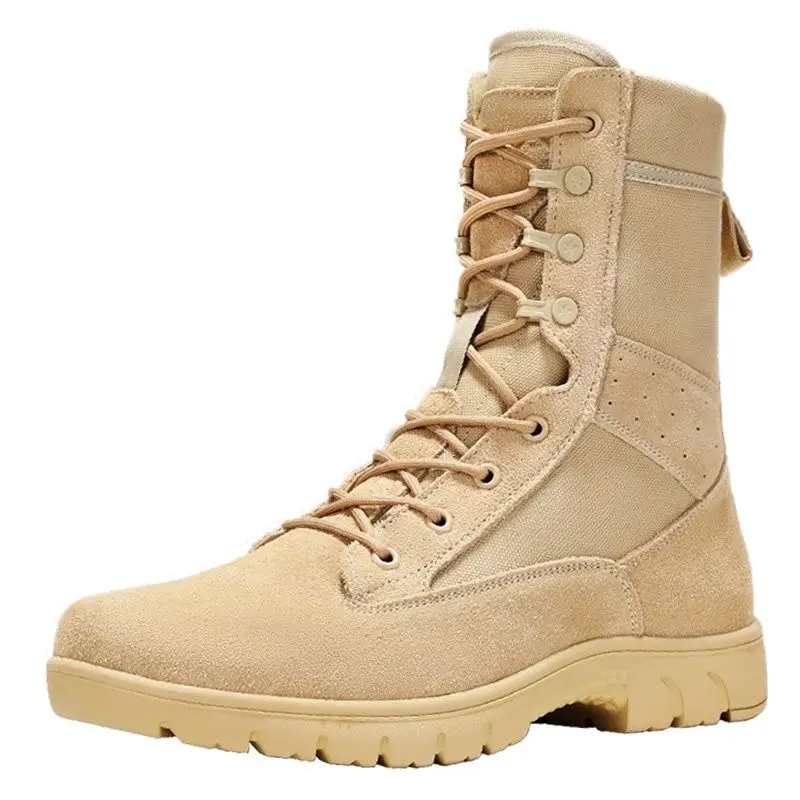 

Combat Training Boots Men's Ultra-Light Breathable High-Top Worker Martens Lightweight Combat Desert Security Guard Shoes