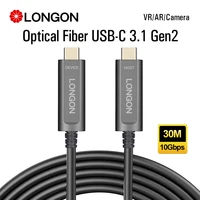 longon type c active optical fiber cable compatible for camera oculus link quset 12 steam vr usb 3 2 gen 2 10gbps 5m 10m 15m