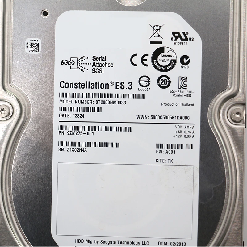 Новый оригинальный HDD для Seagate 2 ТБ 3 5 &quot7 K SAS 6 ГБ/сек. 128 МБ 7200 об/мин внутреннего