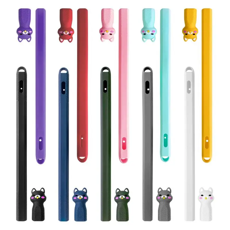 

1Set Cute Animal Pen Holder Silicone Protective Cap Cover for Apple Pencil 2nd LX9B