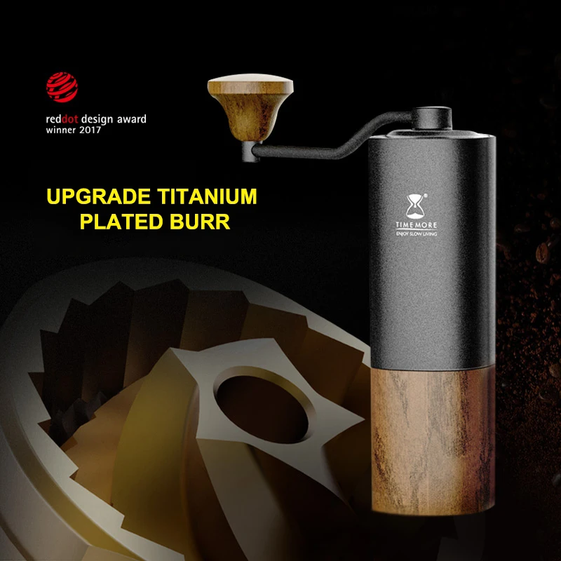 TIMEMORE-molinillo de Caf&eacute; manual G1 / G1 PLUS, rebaba de recubrimiento de titanio, minimalismo, para espresso-4