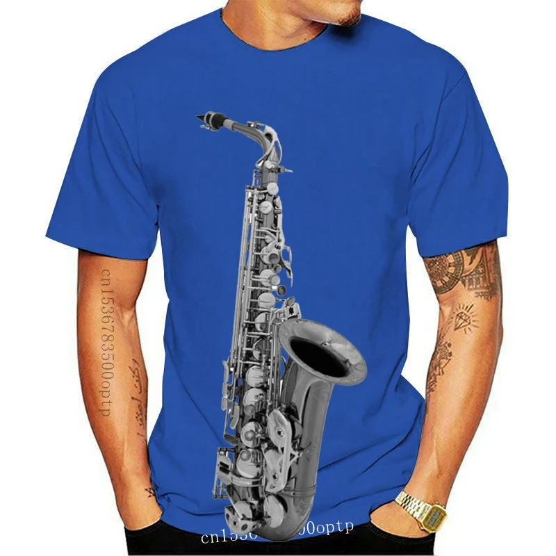 

New 2021 Fashion Summer Style Saxophone Sax Unisex Fit T-Shirt Mens &amp Ladies Music Instrument Festival Band Tee shirt