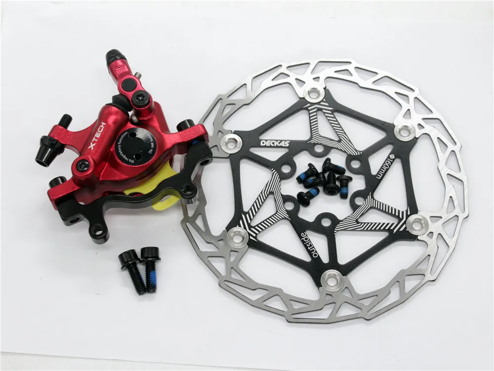 Red Rear DECK BLACK Zoom HB-100 MTB велосипедный тормоз HB100 велосипедные тормоза суппорт w роторы запчасти для велосипеда гидравлический поршень двухсторонний диск Диаметр 160 мм - Цвет: Red Rear DECK BLACK