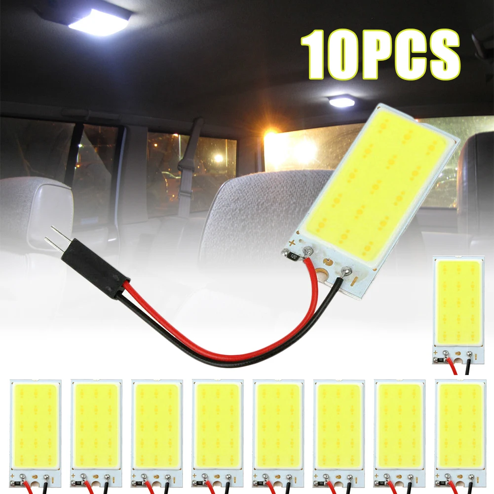 

5Pcs/10Pcs Panel Led Dome Reading Light Map Lamp COB 15 SMD Car Interior Lights Auto Bulb W5W Festoon T10 Led Adapter wholesale