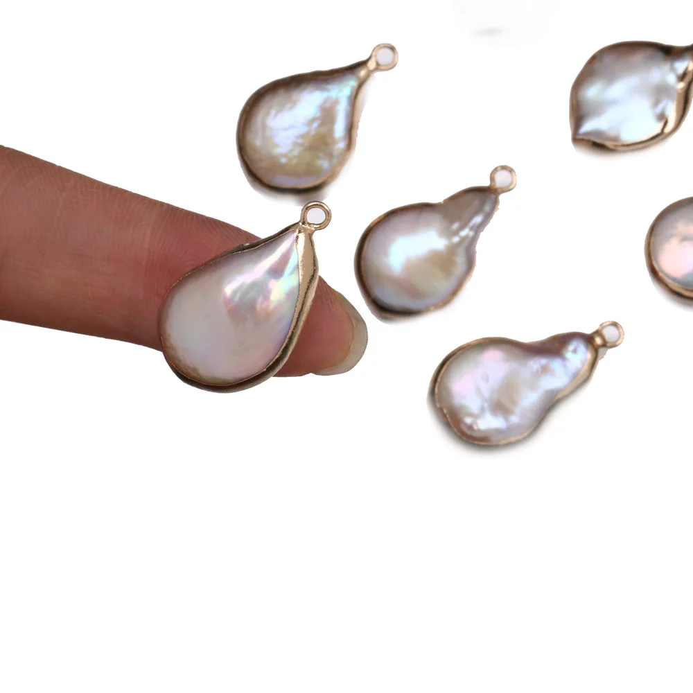 

New 5PCS Natural Freshwater Water Drop Shaped Pearl Pendant For jewelry making DIY Accessories Fit Necklaces Size 13x22-14x27mm
