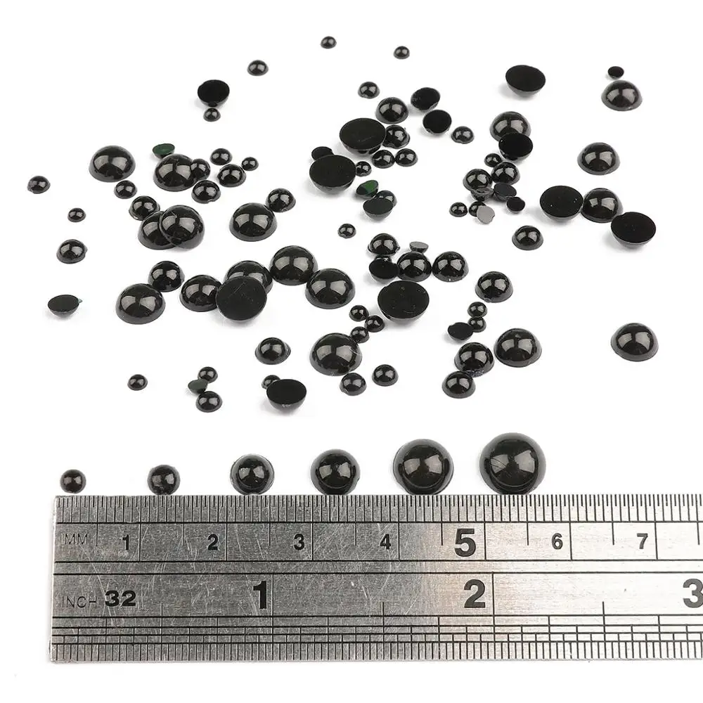 3 8 мм черные пластиковые безопасные Глаза Акриловые полукруглые бусины для