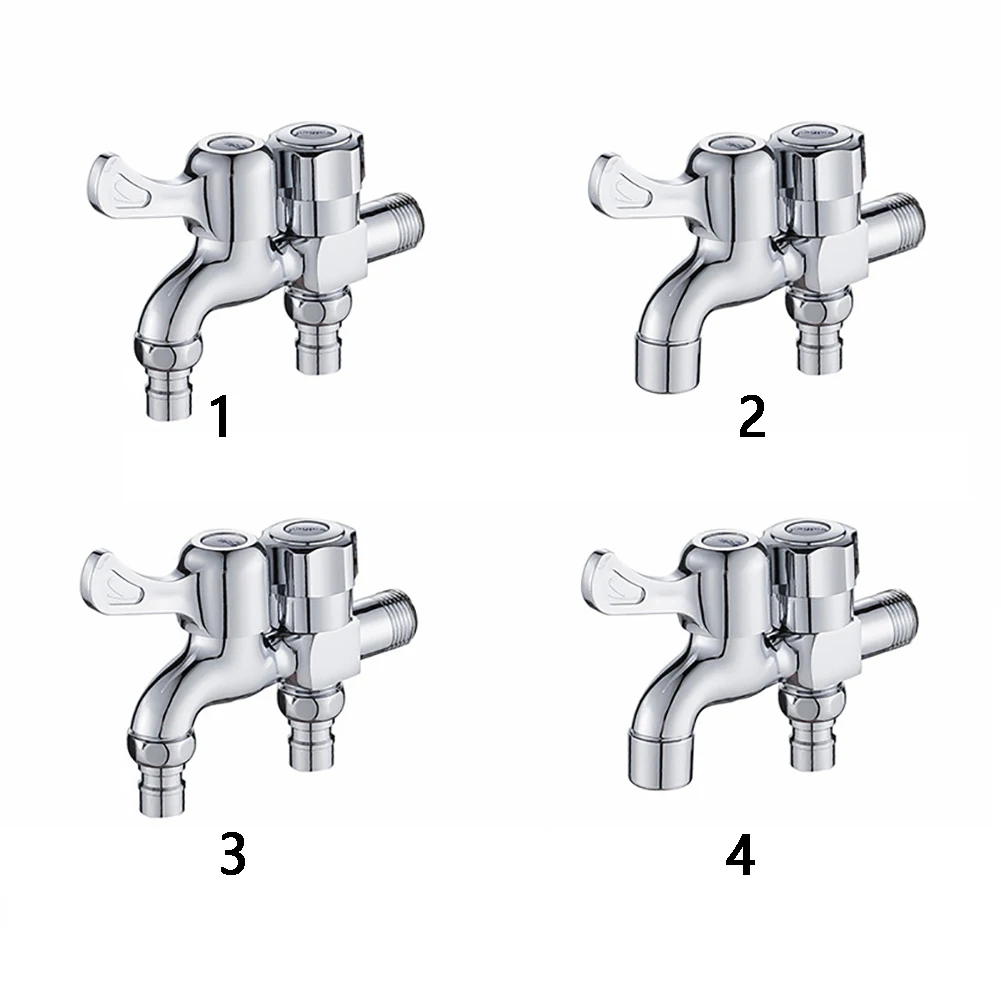 

Laundry Garden Connector Water Tap Brass Bidet Spout Double Outlet Bathroom Modern Sink Durable Polished Washing Machine Faucet