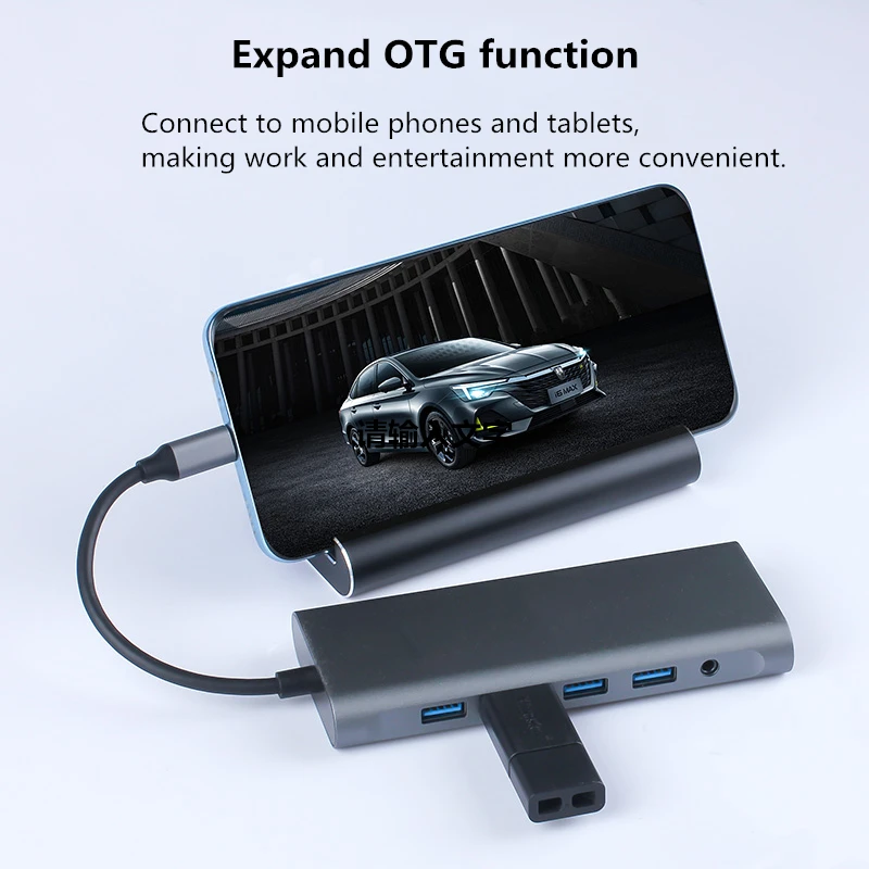 Док-станция USB-C/HDMI MST 4K VGA RJ45 подключение к LAN Ethernet разъемы для карт SD TF MacBook