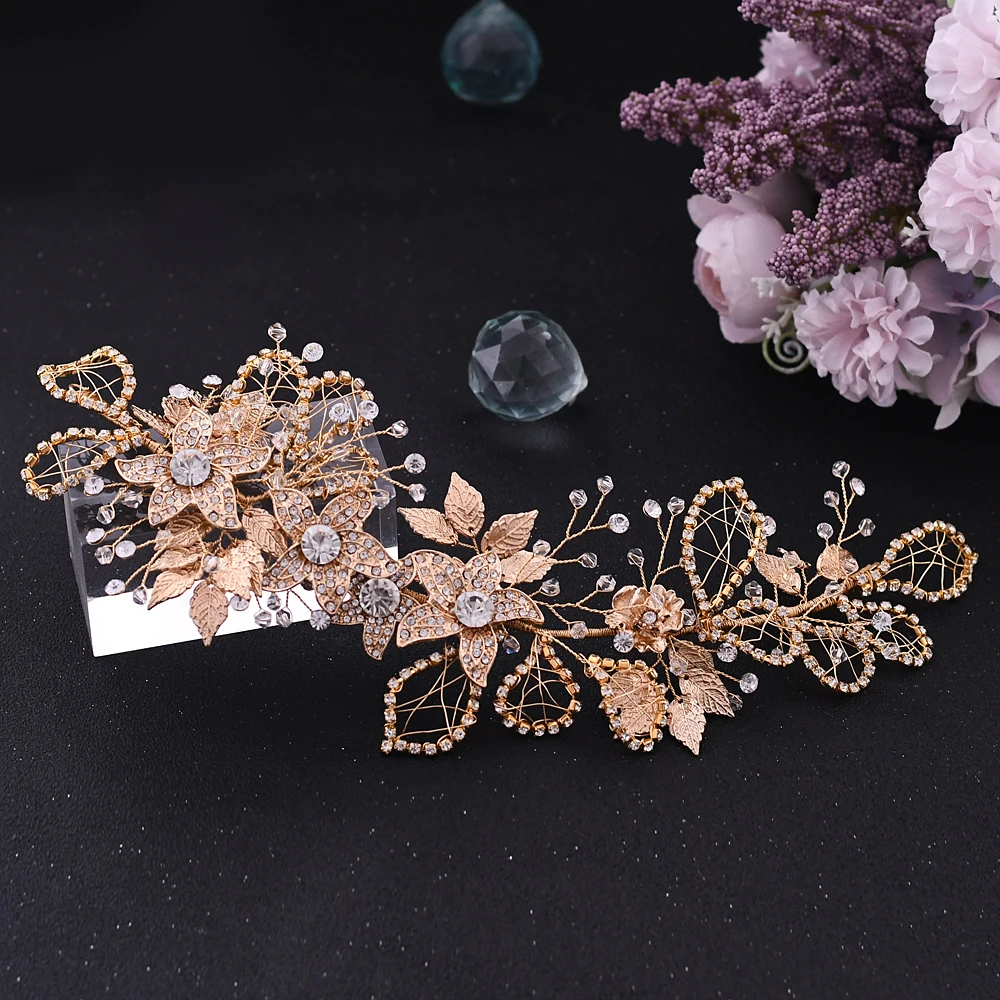 

TRiXY H282-G Exquisite Rhinestone Wedding headband side bridal comb rhinestone wedding headband Delicate bridal hair tiara crown