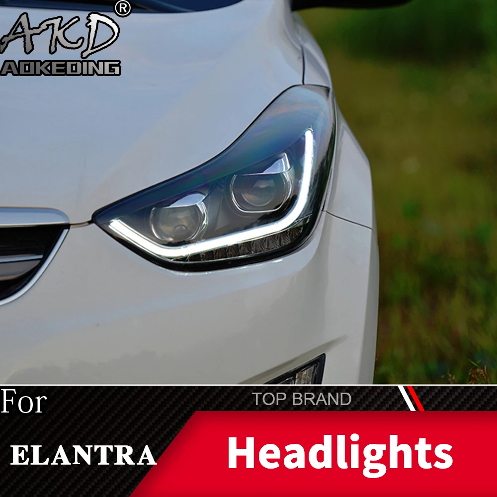 Передняя фара для автомобиля Hyundai Elantra 2012 2016 фары Противотуманные Дневные ходовые