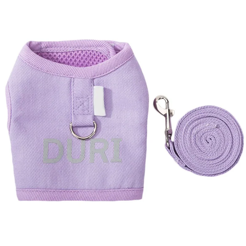 

Жилет и поводок для собак и кошек, Воздухопроницаемая сетчатая Регулируемая жилетка с легким контролем для щенков и кошек, аксессуары для д...