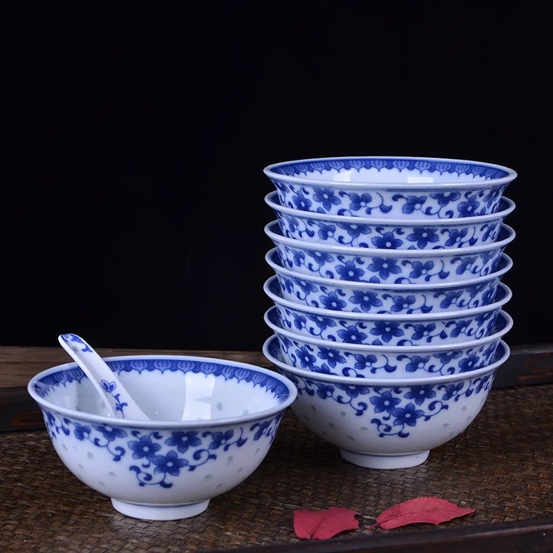 1 шт. Китай Керамика чаша белого и голубого цвета в китайском стиле для девочек