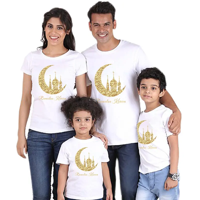 

Рамадан мама и я футболка дети Ид аль-Фитр Семейные одинаковые костюмы футболка для папы мама и мальчик девочка ребенок