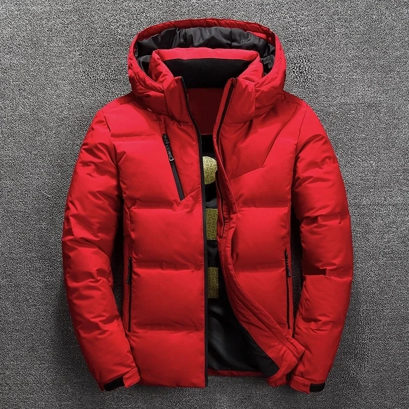 Men Down Jacket Male Thick Warm Winter Parkas Men‘s White Duck Down Jacket Hooded Outdoor Padded Snow Coat Oversize M-4XL