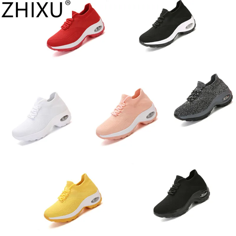 

ZHIXU Women Sneakers Fashion Breathable Mesh Casual Shoes Platform Sneakers Platform Woman Vulcanize Shoes Walking Size35-42