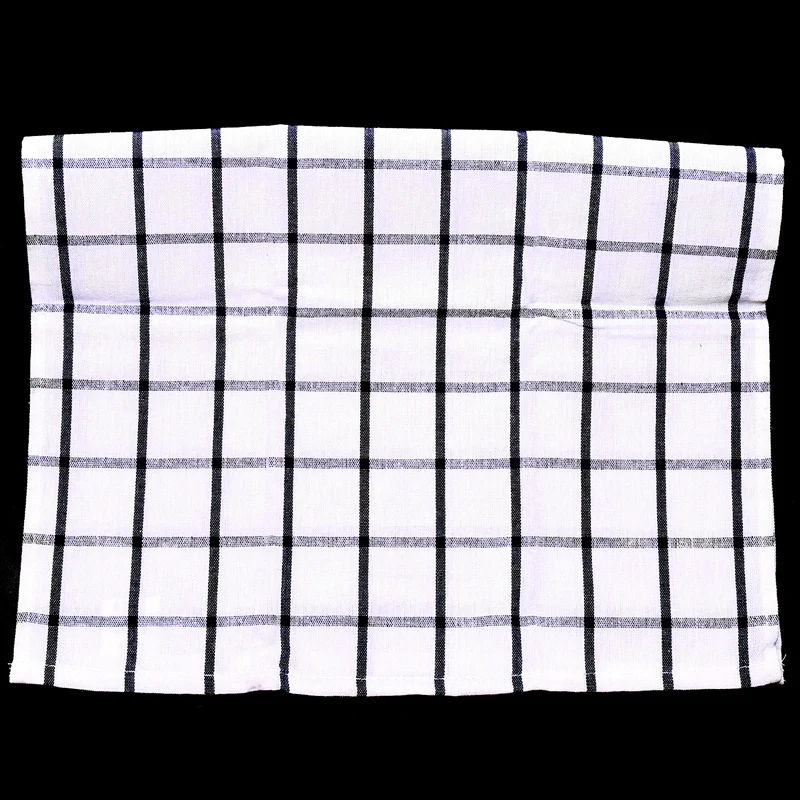 

3Piece High Quality Blue White Plaid Striped Tea Towel Kitchen Towel Napkin Table Cloth 100% Cotton Woven Fabric