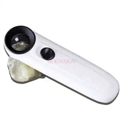 portable handheld identification glass 40 Times Magnifying Glass With Led Light Portable Handheld Identification Tool Jewelry