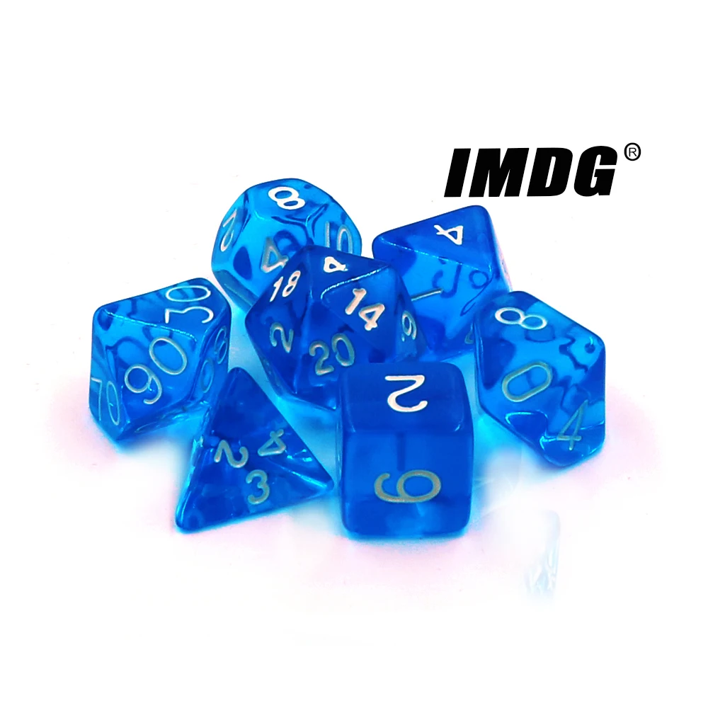 IMDG Новые 7 шт./компл. творческие RPG игровые кубики многогранные Акриловые Кубики DND