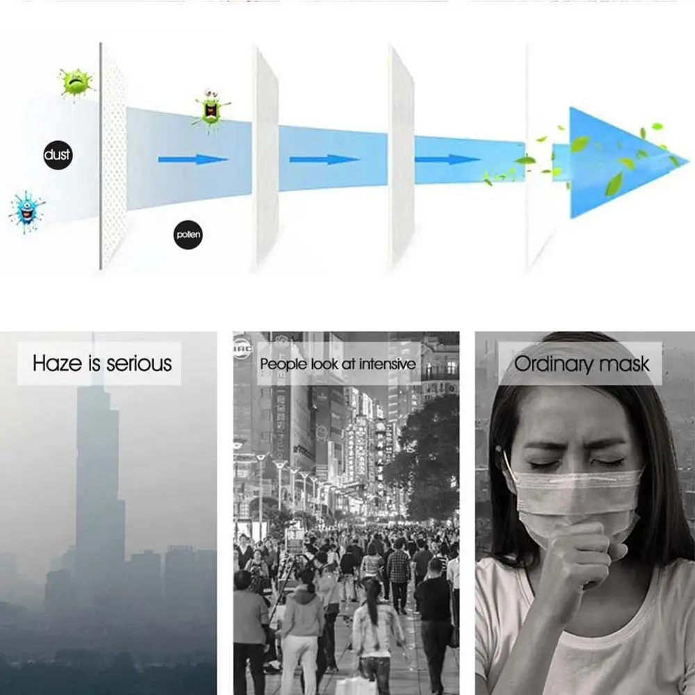 Противотуманные маски для рта с клапаном защитная Пылезащитная маска против