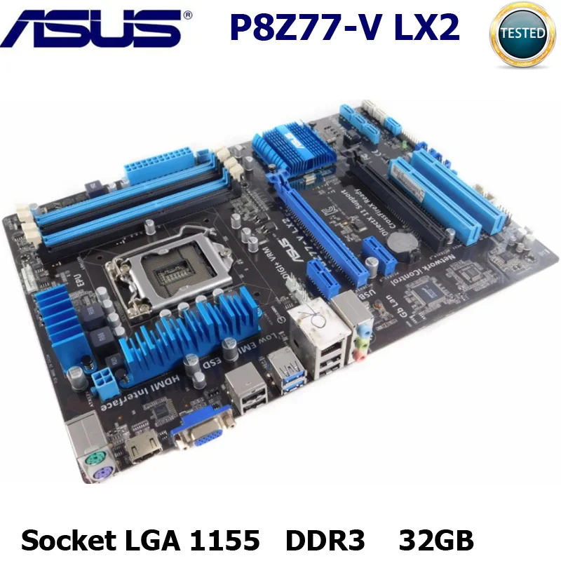 ASUS P8Z77 V LX2 материнская плата LGA 1155 DDR3 32GB Intel Z77 SATA II USB3.0 Core i7/Core i5/Core i3/