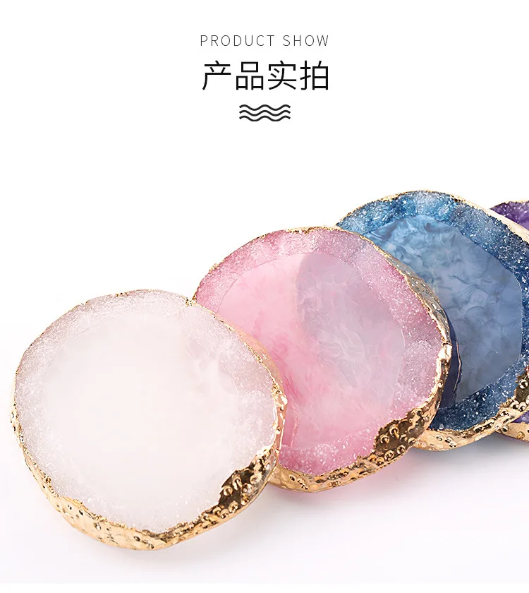 

4 colors nail art painted palette nails crystal resin Natural resin agate flakes Nail Polish Gel Polishing Palette