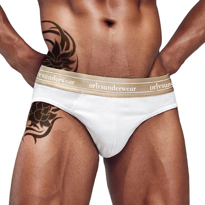 

ORLVS Men Briefs Underpants Cotton Breathable Sexy Gay Underwear Cueca Bikini Slip Homme U Convex Pouch Male Panties OR6221