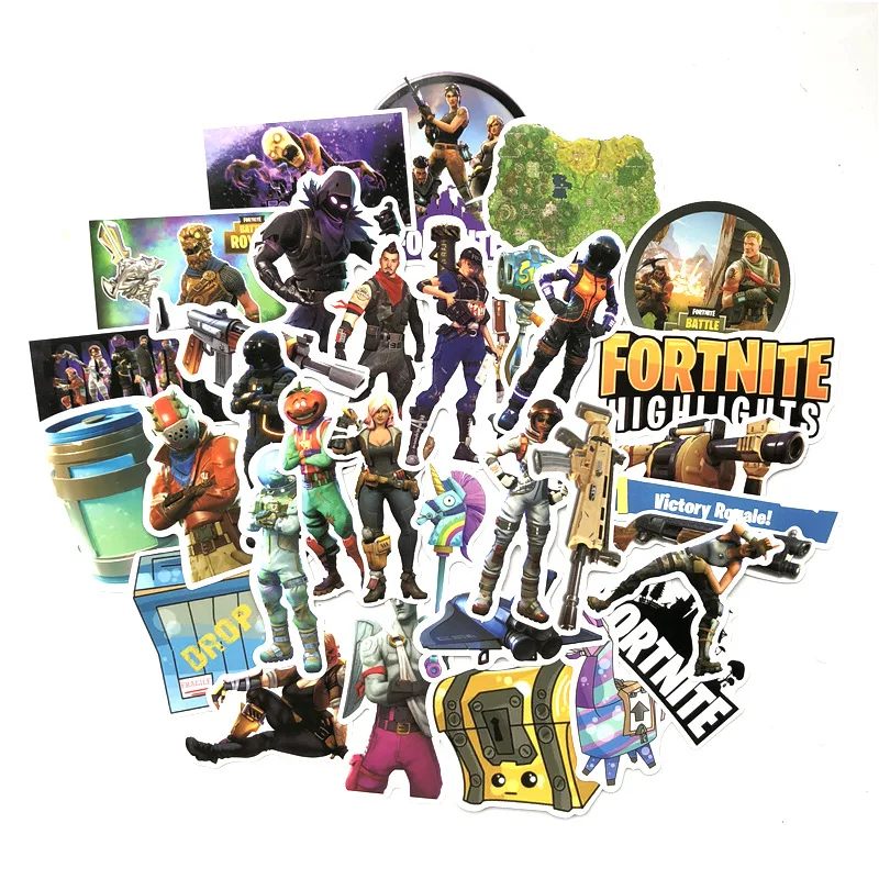 Водонепроницаемые Мультяшные наклейки Fortnite 12/38/40/50 шт. в упаковке чемодан для