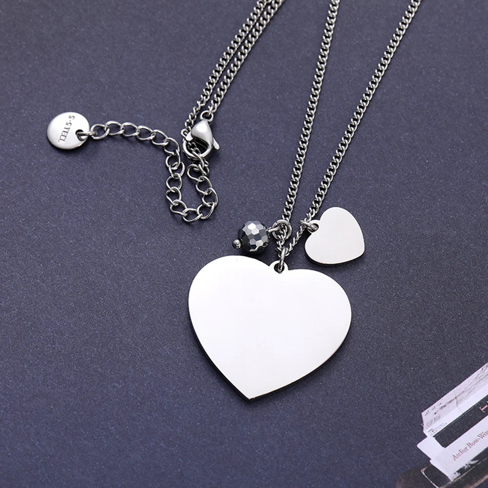 Длинные цвета Любовь Сердце из нержавеющей стали подвески ожерелья для женщин