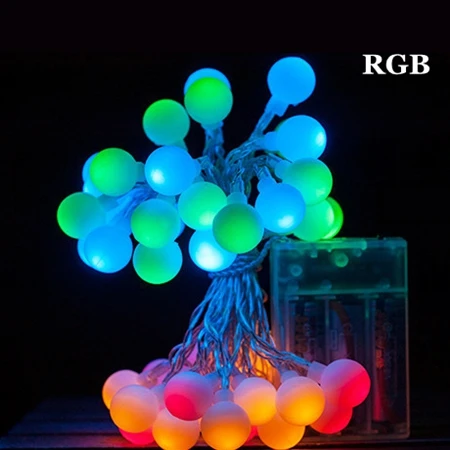 RGB Гирлянда, светильник на батарейках s, 3 м, 5 м, 10 м, AA, на батарейках, светодиодный светильник на Рождество, для свадьбы, Рождества, свадьбы, праздника, вечеринки, украшения - Испускаемый цвет: RGB