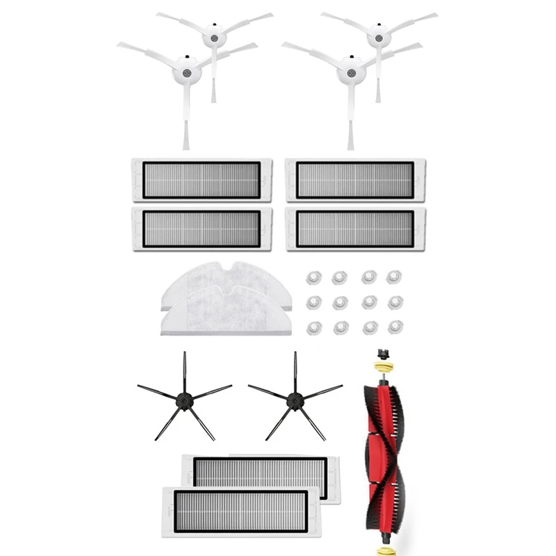 

Запчасти для Roborock S6 MAXV S6 PURE S6 S5 MAX S5 S4 E4 E35, фильтр для робота, боковая щетка и моющийся фильтр НЕРА, основная и боковая щетки