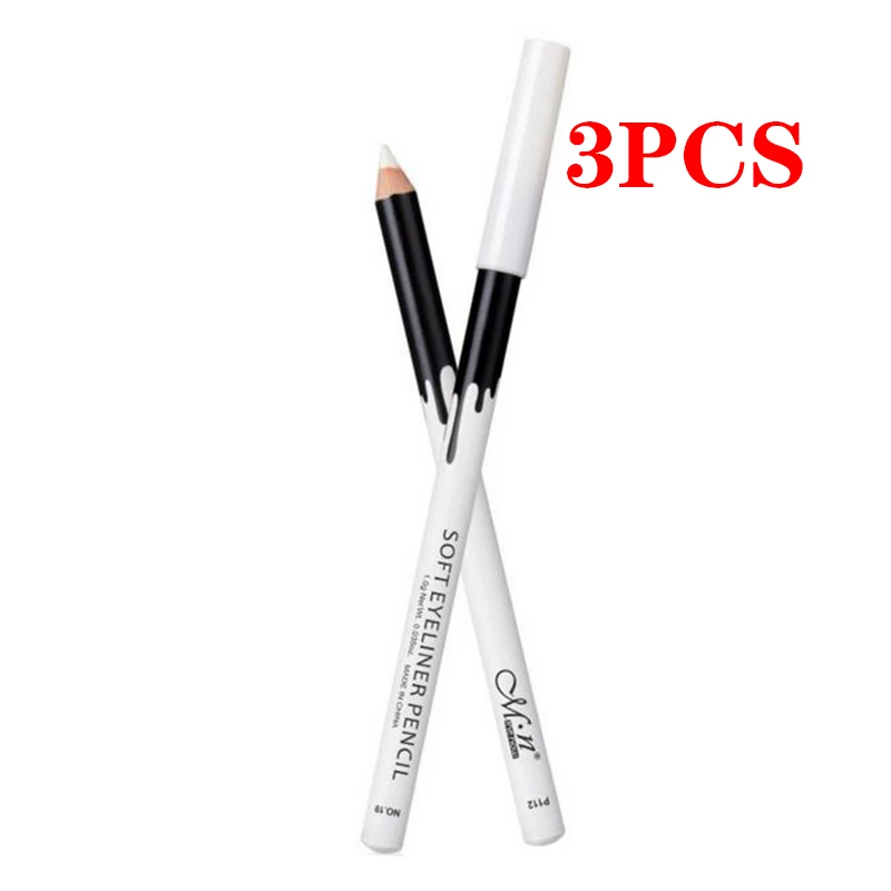 3pcs MENOW, белая подводка для глаз, карандаш для макияжа, водостойкая, гладкая, мягкая подводка для глаз, ручка, осветляющая, Easywear, белая подводка для глаз, женская косметика - Цвет: 3pcs