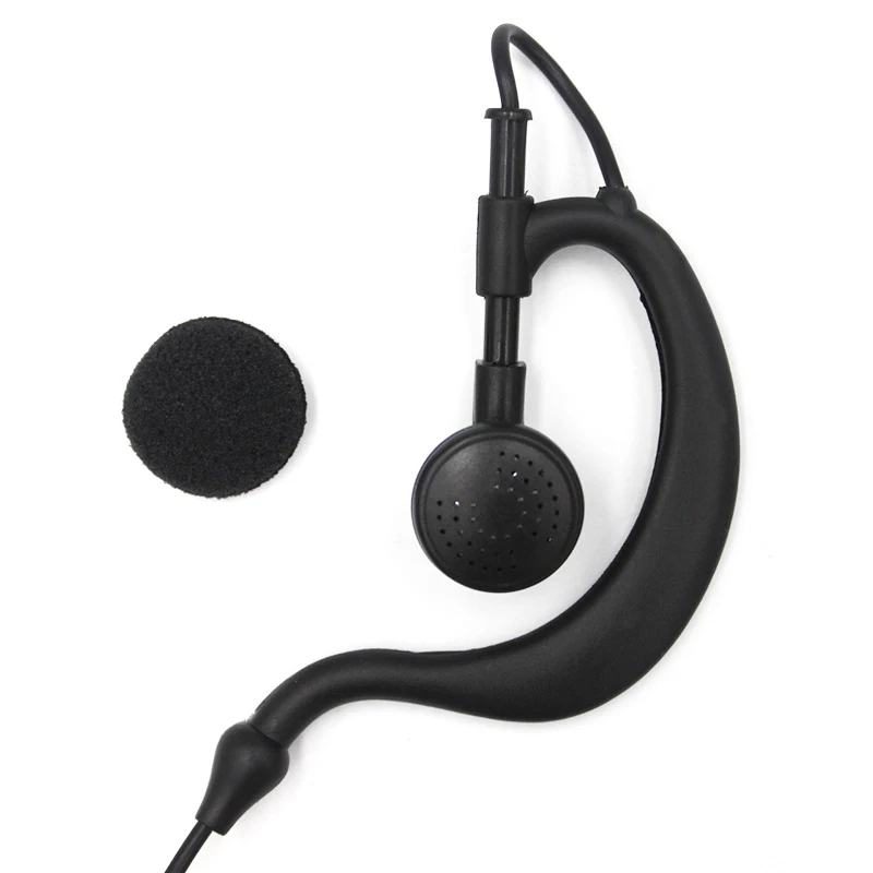 3.5mm Listen Only Straight Plug Tactical Headset G Shape Soft Ear Hook Earpiece for Transceiver Radio Shoulder Speaker Mic(10pcs
