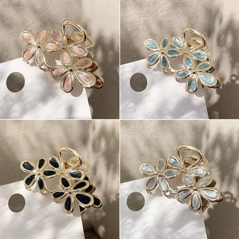 

Fashion Hair Claw Crabs For Women Flower hair Claw Clamps Metal Crab For Hair Ponytail Catching Clamps Disc Hair Style Hairwear