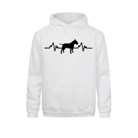 funny heartbeat english bull terrier dog women men custom pattern cotton long sleeve man joke present hoodie christmas