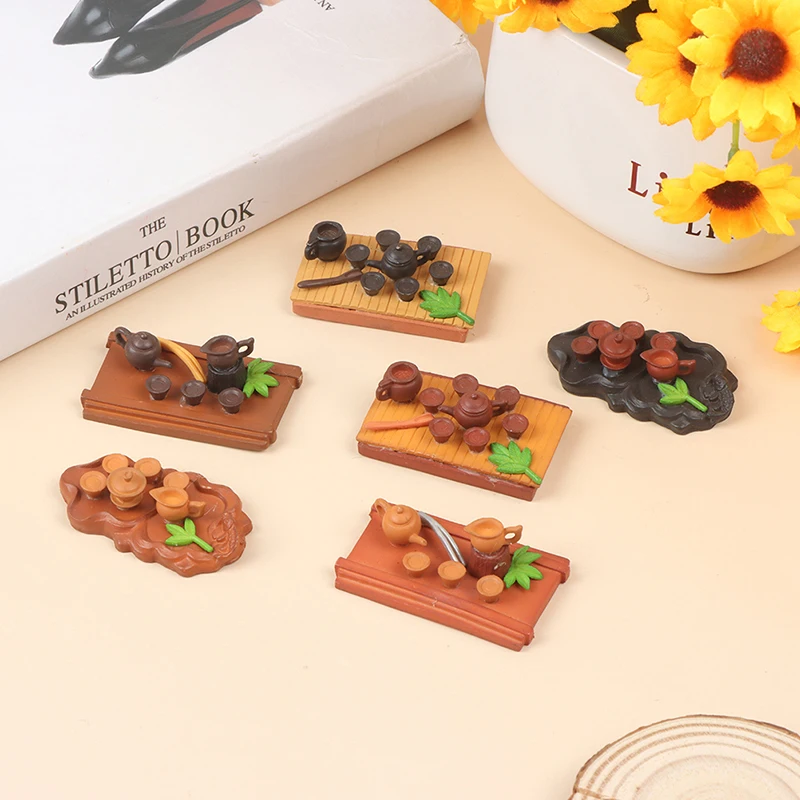 

Kitchen Dollhouse Tableware Miniature Porcelain Ceramic Scale Teapot Tea Cup Set