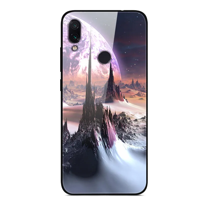 29 Для Xiaomi Redmi 7 Чехол из закаленного стекла твердая задняя крышка для Xiaomi Redmi Note 7 чехлы для телефонов силикон бампер Coque на Redmi7 Note7 - Цвет: 29