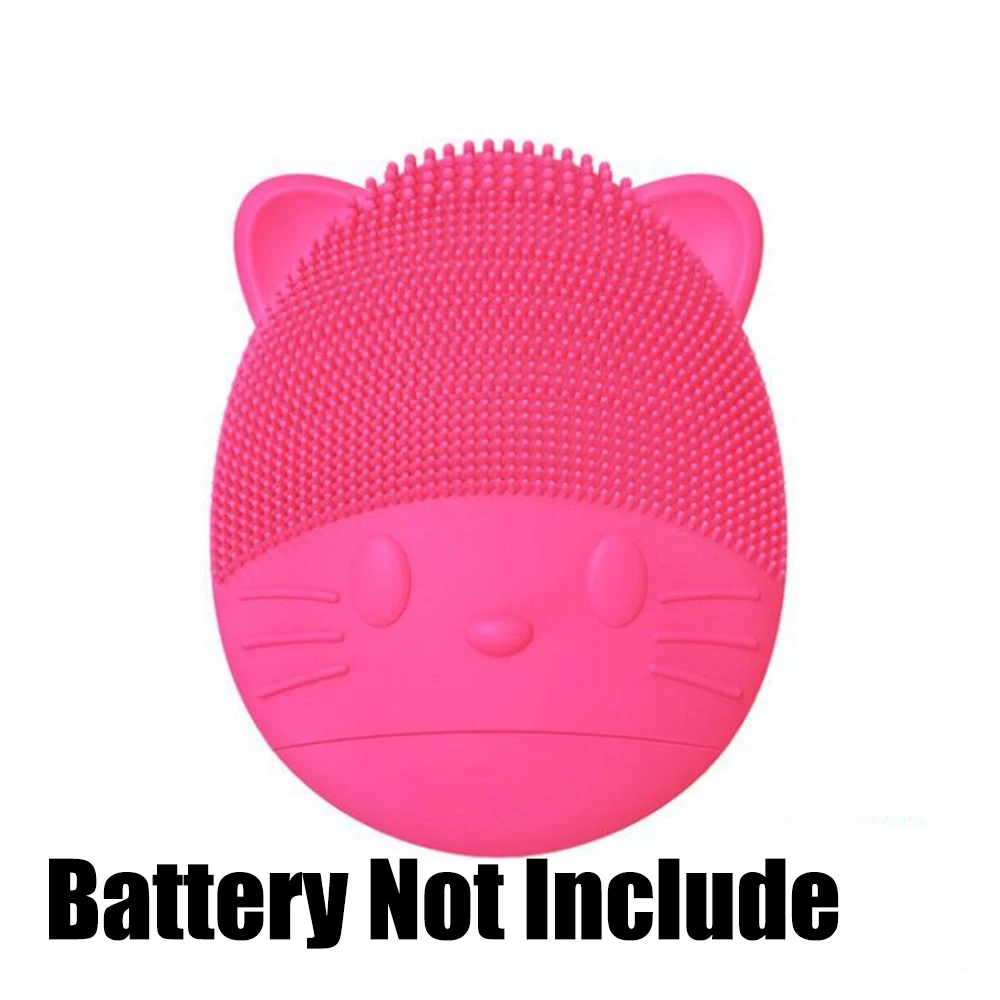 Battery Not Include Щетка для чистки лица, электрическая щетка для очищения лица, Мини электрическая щетка для очищения лица, Водонепроницаемая силиконовая щетка для чистки лица - Цвет: Battery Not Include
