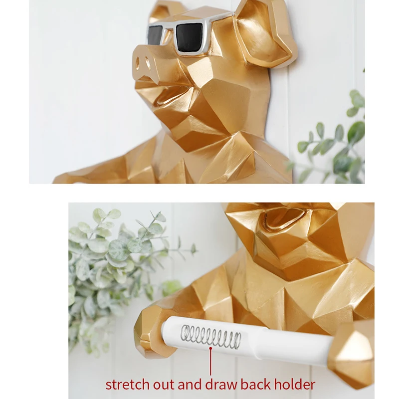 Статуя головы животного статуэтка подвесной держатель для салфеток Туалетная