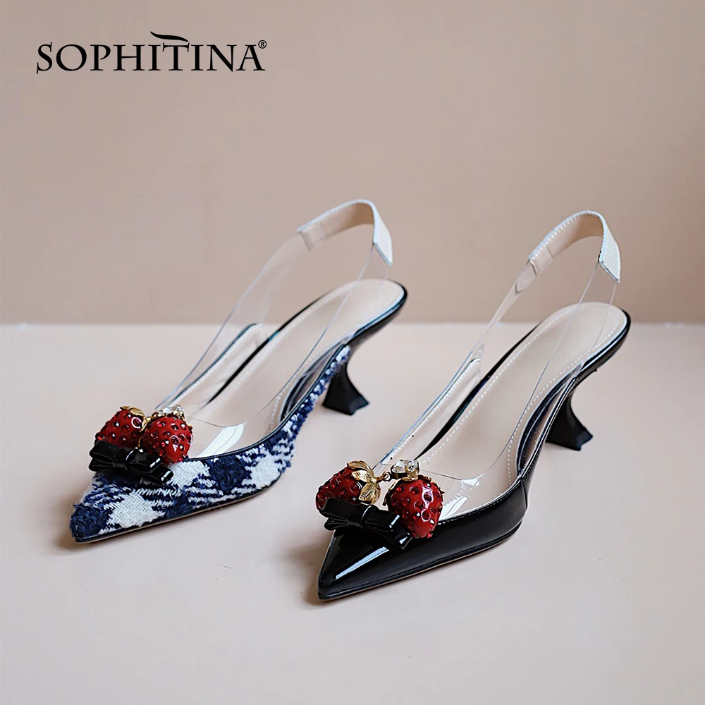 Сандалии SOPHITINA женские с ремешком на пятке элегантные туфли закрытым заостренным