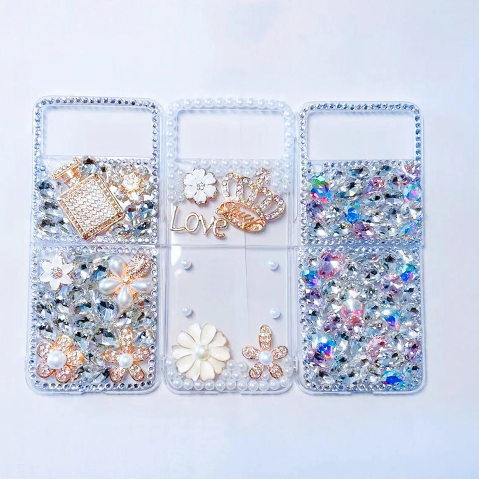 case for galaxy z flip 3 5g 3d handmade sparkle stunning stones crystal diamond bling glitter phone case for samsung galaxy free global shipping