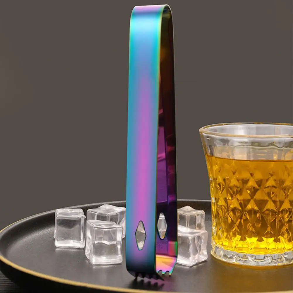 

Convenient 7 Colors Stainless Steel Anti-slip Ice Clamp Tong for Daily Use