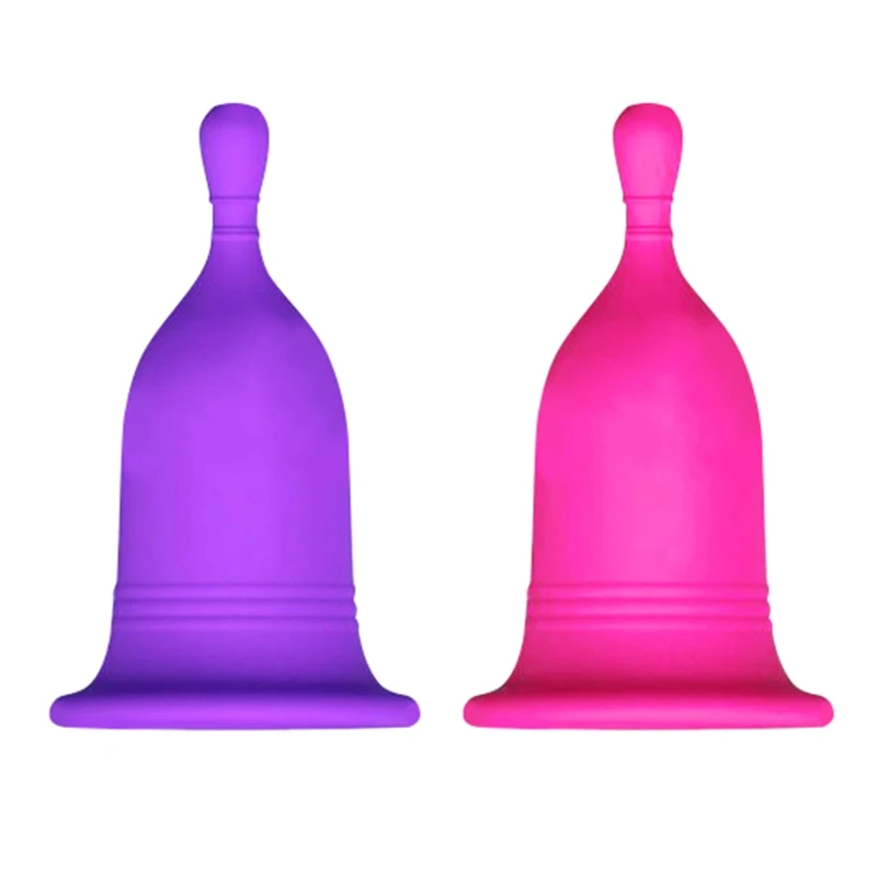 

2pcs Menstrual Cups Reusable Period Cups Portable Design Soft Flexible Silicone D0UE