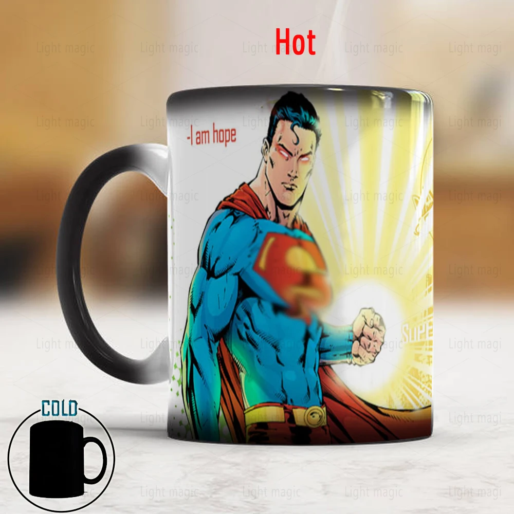 

Кофейная кружка Super Hero I Am Hope, 350 мл, стандартная кофейная кружка для мальчиков, друзей, мужа, креативная керамическая меняющая цвет кружка