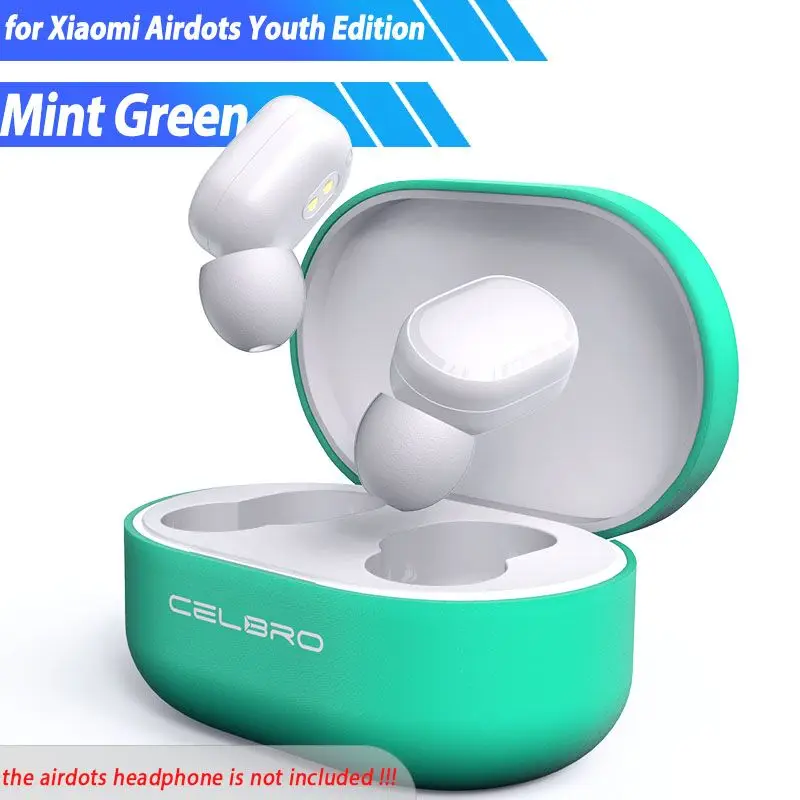 green for xiaomi Защитный чехол для Xiaomi mi Airdots Red mi Air Dots dot силиконовый чехол беспроводной Bluetooth чехол для наушников - Цвет: green for xiaomi